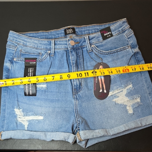 Simple Society Light Blue Distressed Jean Shorts - Picture 10 of 12